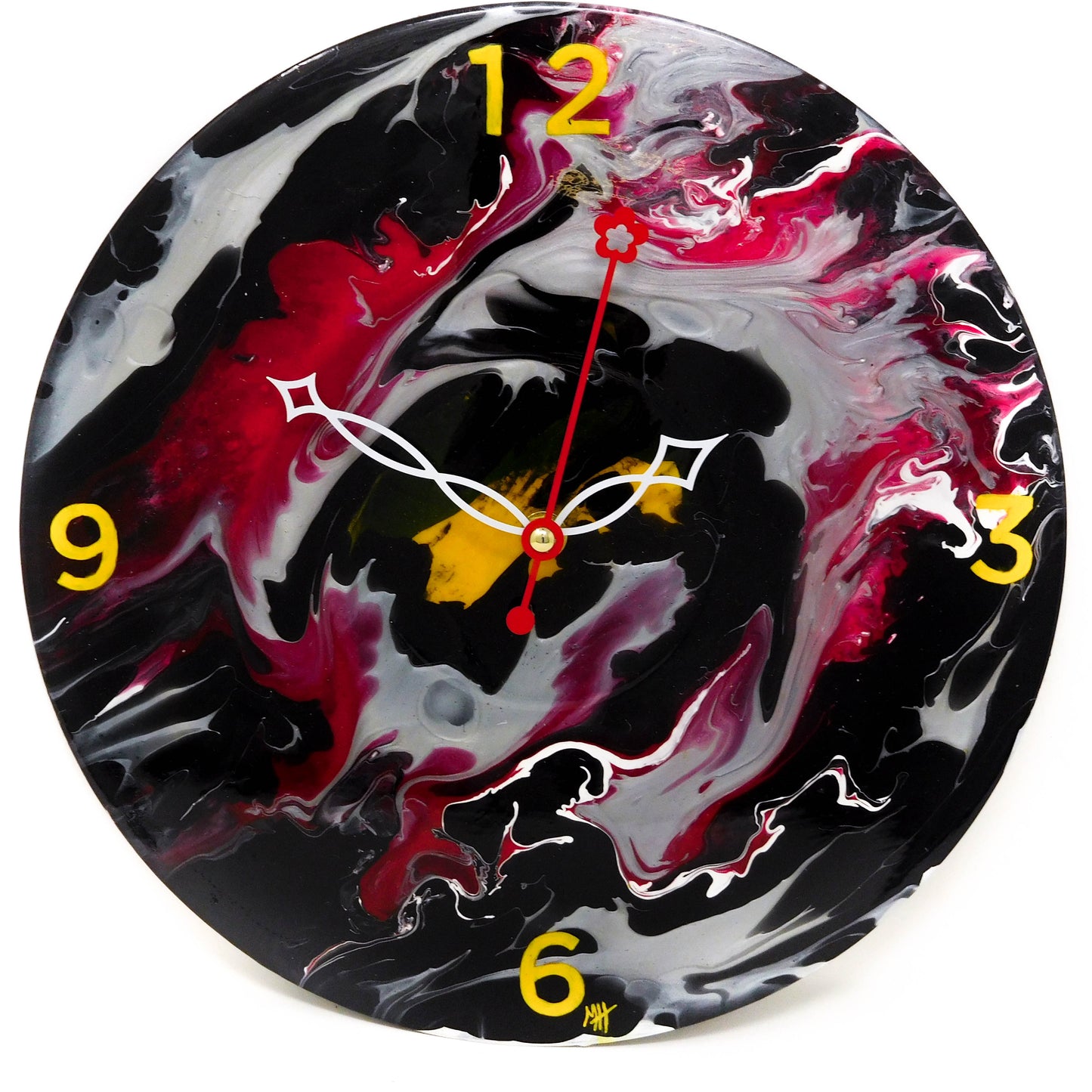 Acrylic Pour Vinyl Record Clock