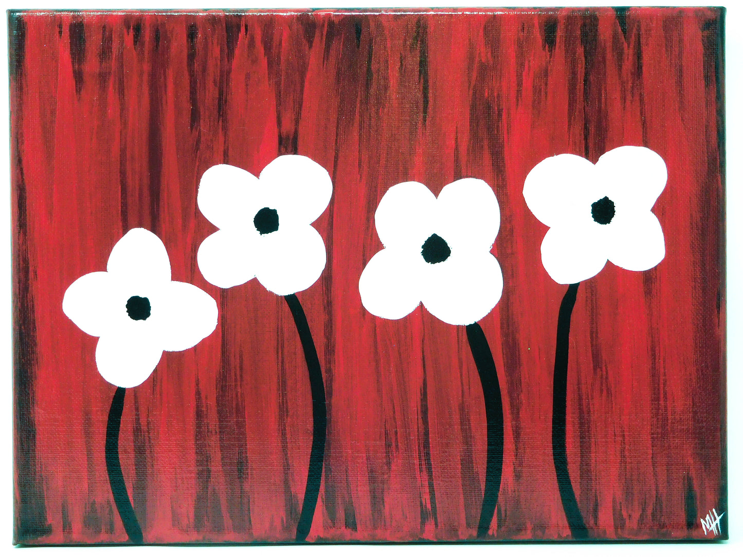 Simple Daisies - Set of 4, 9x12 canvases