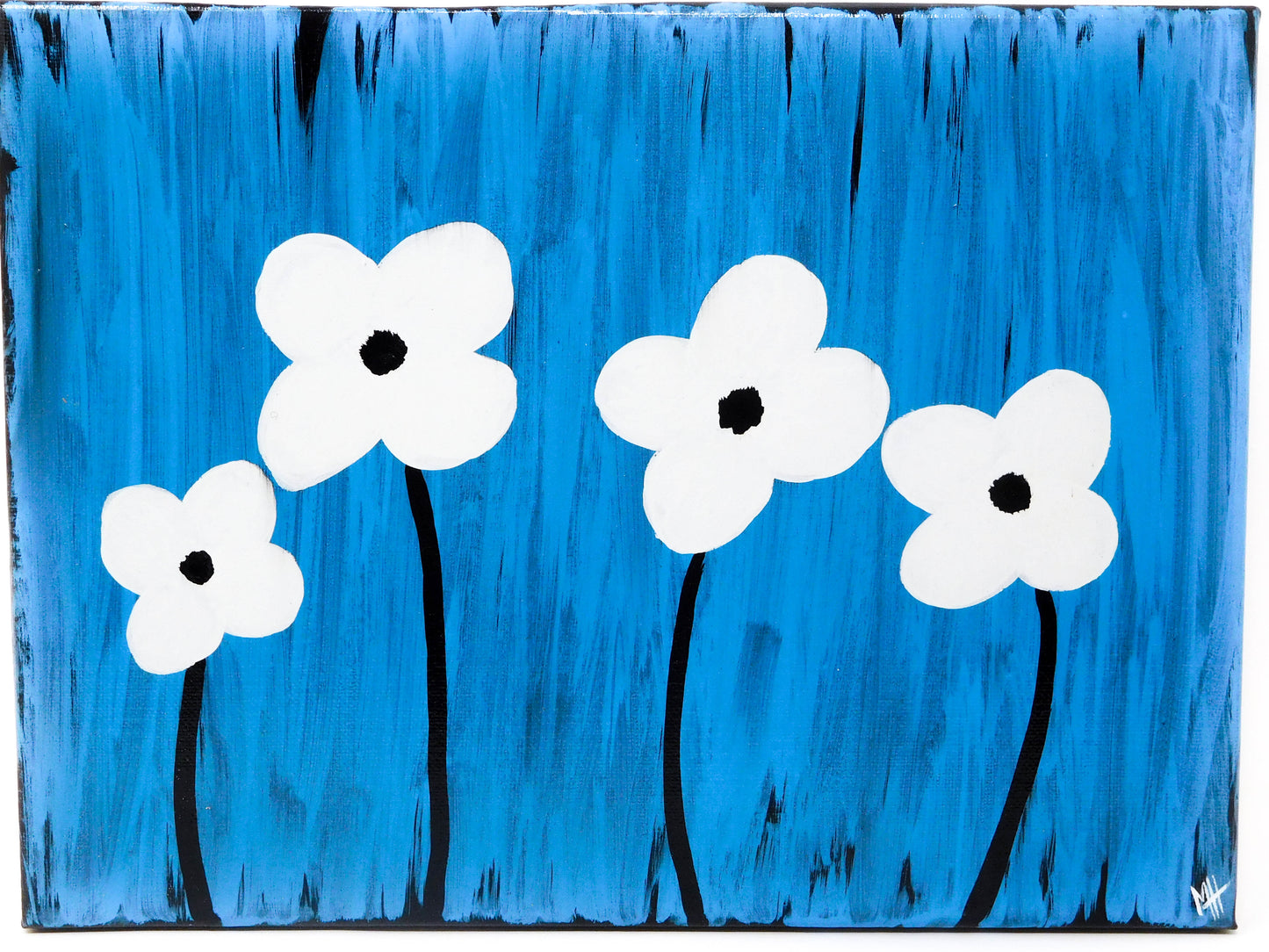 Simple Daisies - Set of 4, 9x12 canvases