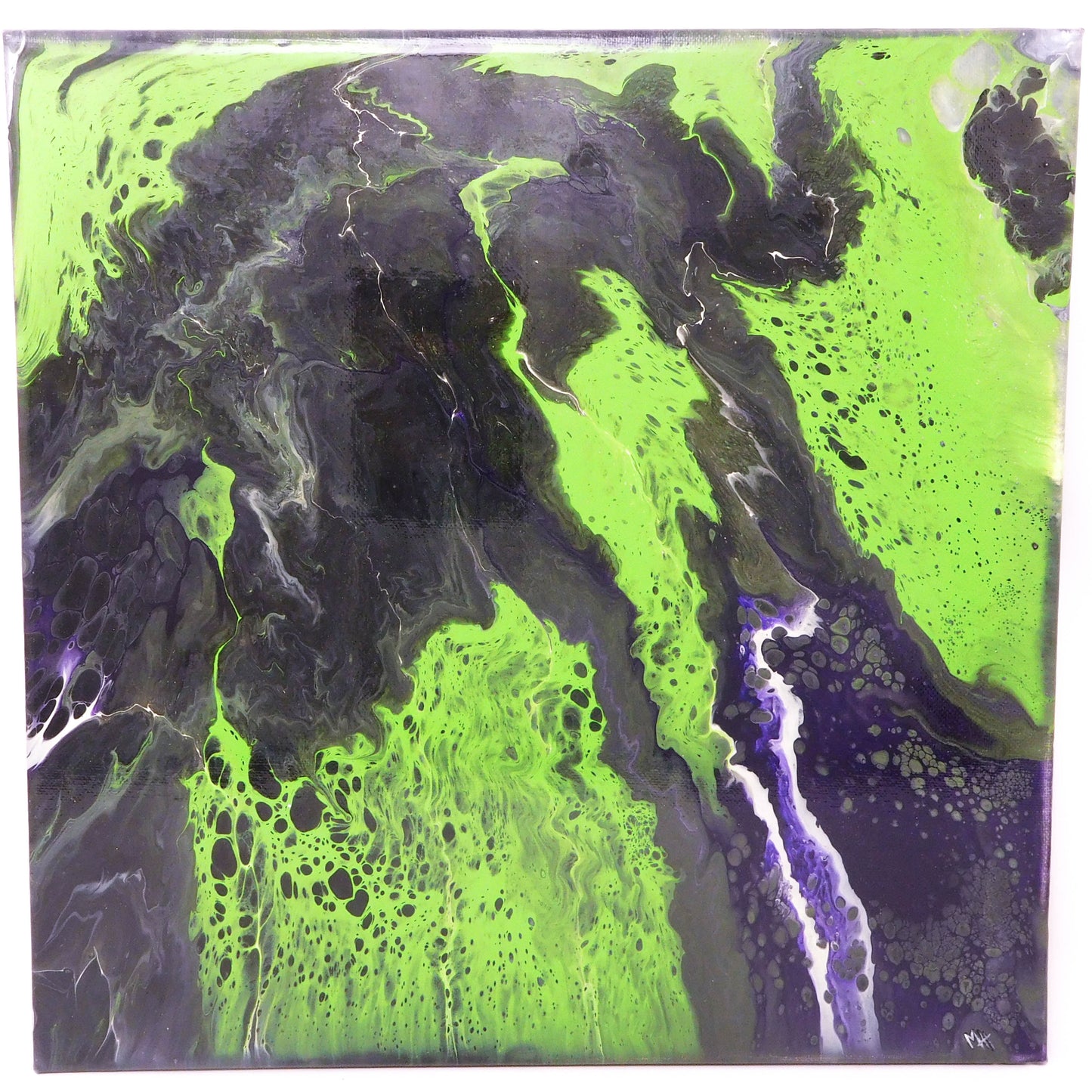 Acrylic Pour Clock, Vase and Canvas