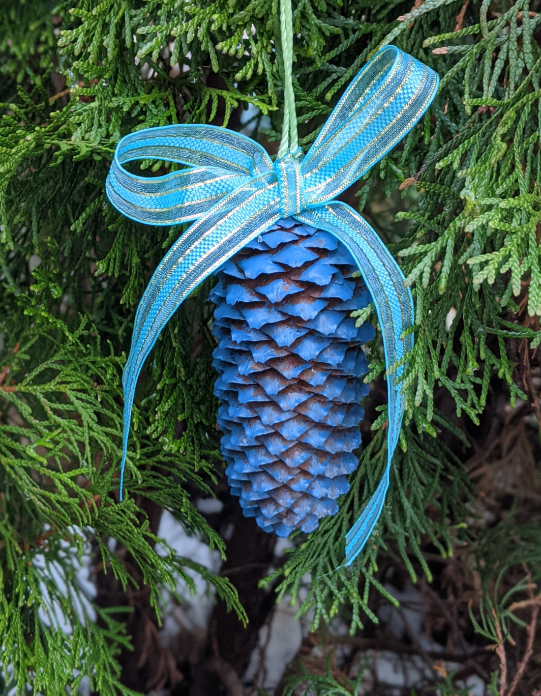 Blue Spruce Pinecone Ornament
