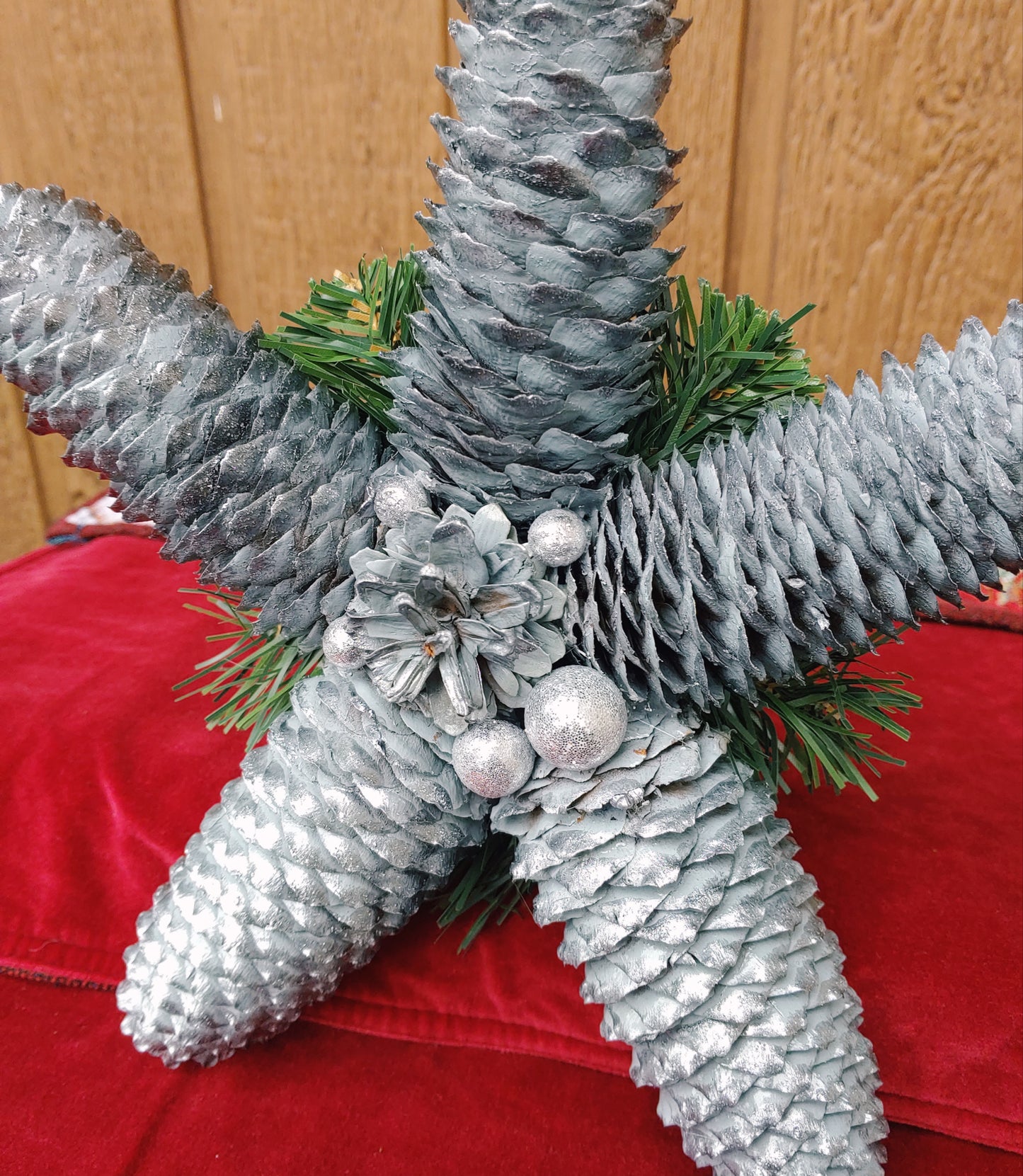 Rustic/Gold Glitter/Silver Glitter Spruce Star