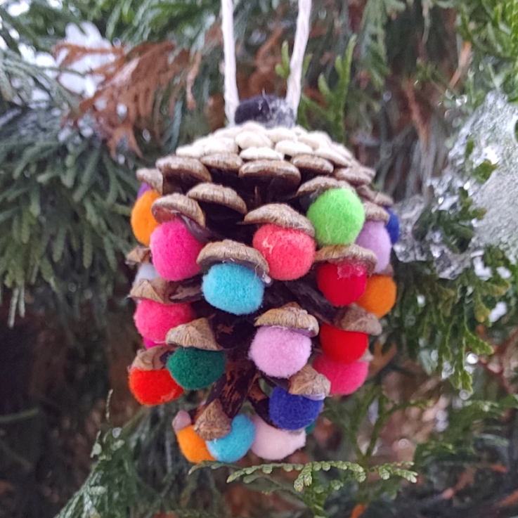 Pinecone Pom-pom Ornament