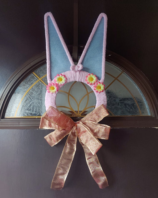 Blue Jean Bunny Wreath