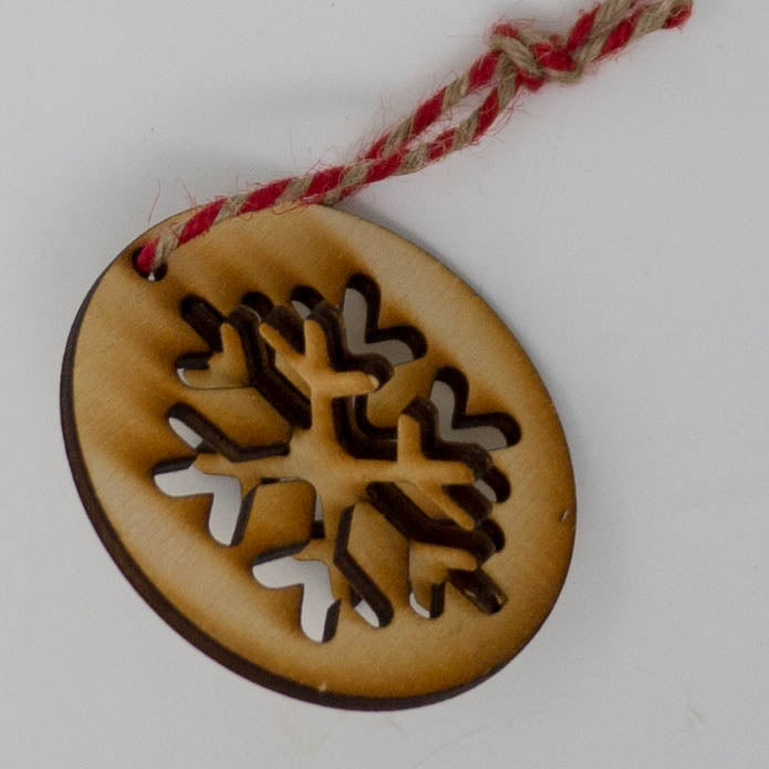 3D Laser Cut Wooden Christmas Snowflake Ornament