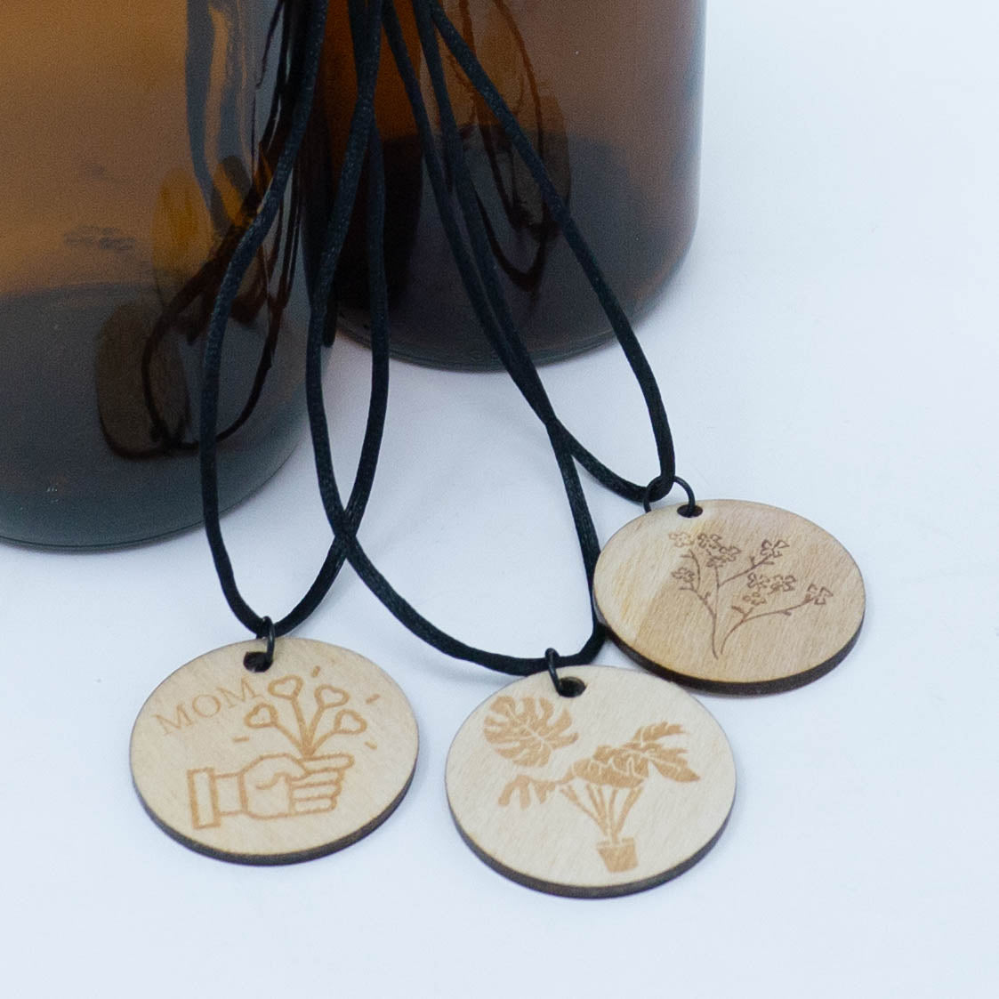 Laser Engraved Wood Pendants